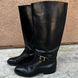 Vintage Etienne Aigner Black Knee High Riding Boots Size 8.5 8 1/2